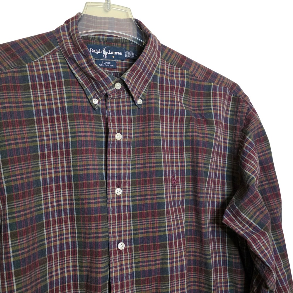 Ralph Lauren Mens Large Blake Collection Plaid Button Down Shirt Fall - Picture 2 of 6